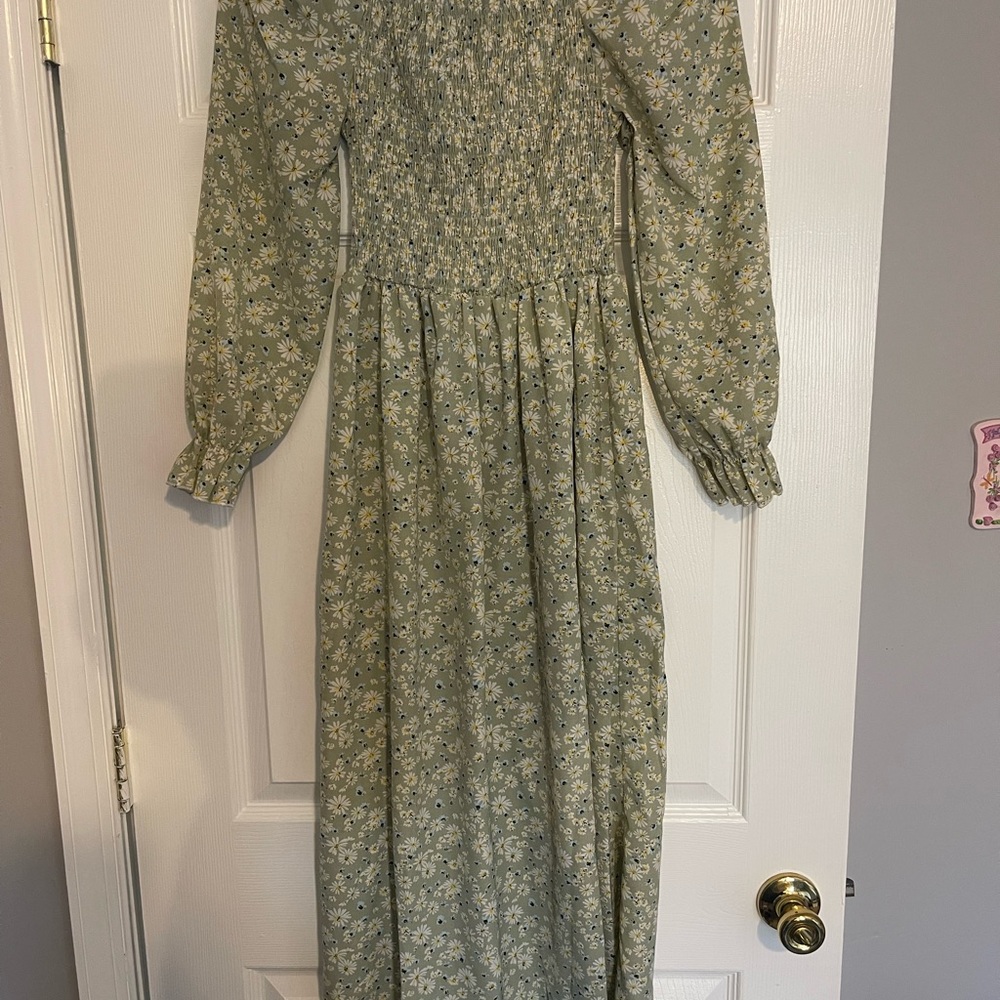 Floral Green Maxi Dress